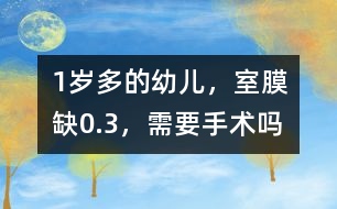 1歲多的幼兒，室膜缺0.3，需要手術(shù)嗎