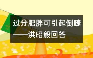 過分肥胖可引起倒睫――洪昭毅回答