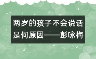 兩歲的孩子不會(huì)說話是何原因――彭詠梅回答