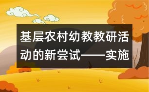 基層農村幼教教研活動的新嘗試――實施《綱要》的點滴體會