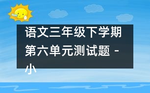 語文三年級(jí)下學(xué)期 第六單元測(cè)試題 - 小學(xué)三年級(jí)語文教案