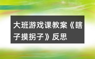 大班游戲課教案《瞎子摸拐子》反思