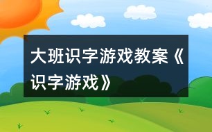 大班識(shí)字游戲教案《識(shí)字游戲》