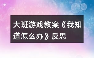 大班游戲教案《我知道怎么辦》反思