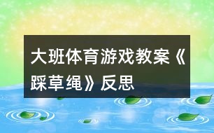 大班體育游戲教案《踩草繩》反思