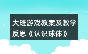 大班游戲教案及教學(xué)反思《認識球體》