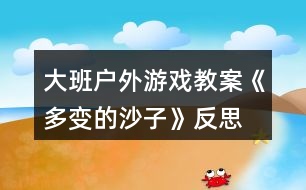 大班戶外游戲教案《多變的沙子》反思