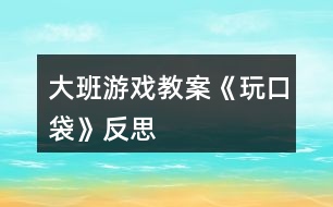 大班游戲教案《玩口袋》反思