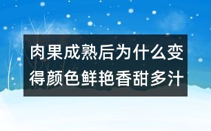 肉果成熟后為什么變得顏色鮮艷香甜多汁？