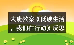 大班教案《低碳生活，我們在行動》反思