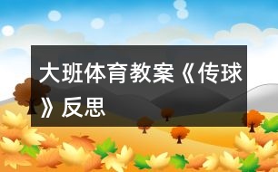 大班體育教案《傳球》反思