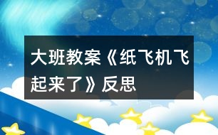 大班教案《紙飛機飛起來了》反思