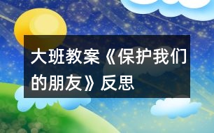 大班教案《保護(hù)我們的朋友》反思