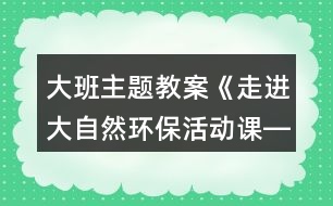 大班主題教案《走進大自然環(huán)?；顒诱n――魔術(shù)小屋》反思