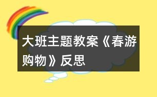 大班主題教案《春游購(gòu)物》反思