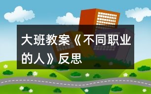 大班教案《不同職業(yè)的人》反思