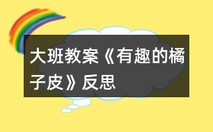 大班教案《有趣的橘子皮》反思