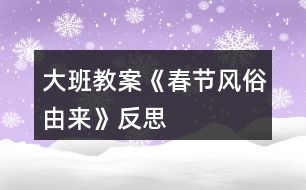 大班教案《春節(jié)風俗由來》反思