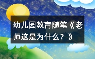 幼兒園教育隨筆《老師這是為什么？》