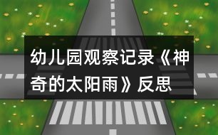 幼兒園觀察記錄《神奇的太陽(yáng)雨》反思