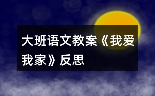 大班語(yǔ)文教案《我愛(ài)我家》反思