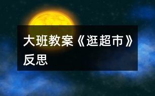 大班教案《逛超市》反思