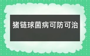 豬鏈球菌病可防可治